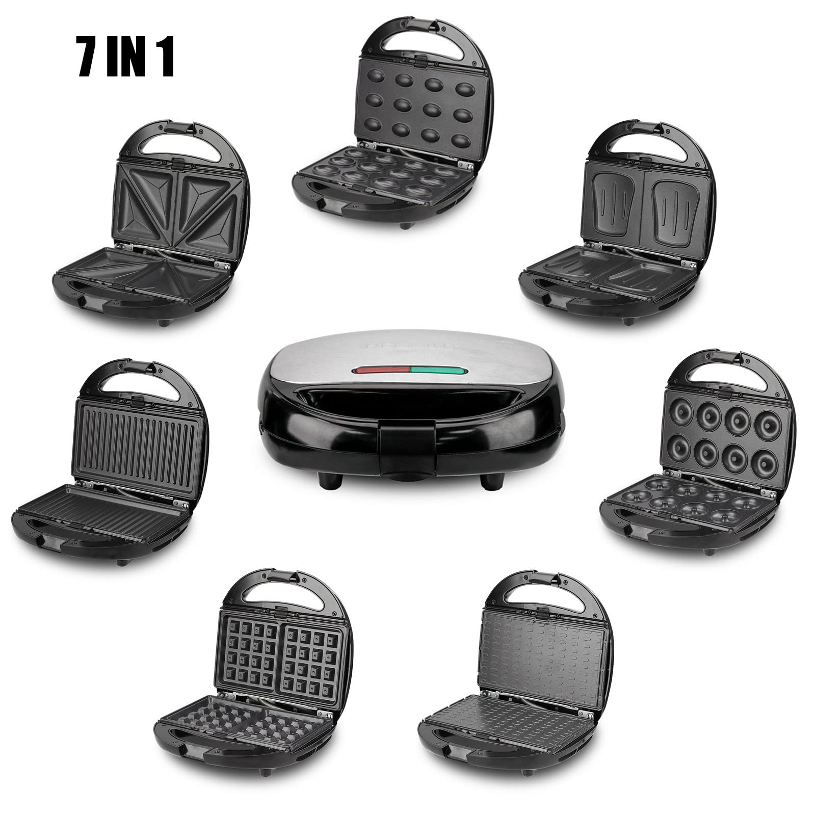 Amazon.com: Electric Waffle Maker 7 in 1, with Detachable and